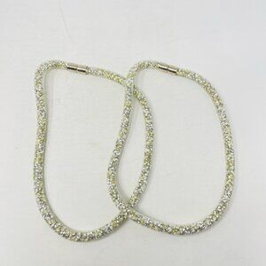 Shop LC Set of 2 Mesh Acrylic Beads Silvertone Bianca Necklace 19-20in Long 5174